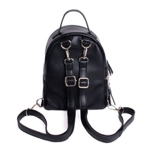 Load image into Gallery viewer, Ladies Black PU Mini Backpack