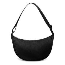 Load image into Gallery viewer, Compact black crossbody bag with zipper pocket