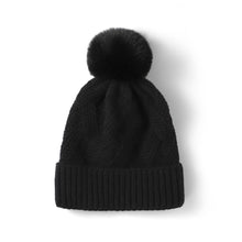 Load image into Gallery viewer, Ladies Winter Cable Knit Beanie with Pom