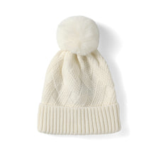 Load image into Gallery viewer, Ladies Winter Cable Knit Beanie with Pom