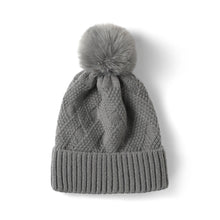 Load image into Gallery viewer, Ladies Winter Cable Knit Beanie with Pom