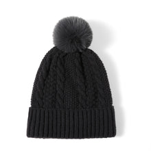 Load image into Gallery viewer, Nollia Ladies Winter Cable Knit Cap with Fleece Lining – Warm & Stylish