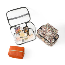 Load image into Gallery viewer, 4pc Leopard Brown Cosmetic Set