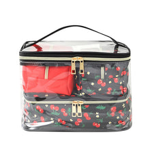 Load image into Gallery viewer, 4pc Cherries and Daises Cosmetic Set