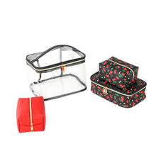 Load image into Gallery viewer, 4pc Cherries and Daises Cosmetic Set
