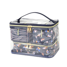Load image into Gallery viewer, 4pc Butterflies and Stripes Print Cosmetic Set
