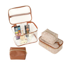 Load image into Gallery viewer, 4pc Leopard Print Cosmetic Set