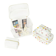 Load image into Gallery viewer, 4PC Wild Floral Print Cosmetic Set