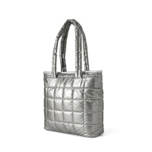 Load image into Gallery viewer, Ladies Nylon Puffer Quilt Tote Bag – Black, Green, Silver, Light Blue