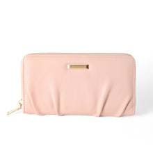 Load image into Gallery viewer, Pastel Ruched PU Leather Zip Wallet
