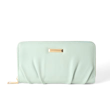Load image into Gallery viewer, Pastel Ruched PU Leather Zip Wallet
