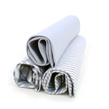 Load image into Gallery viewer, Men's Cotton Solid, Striped & Plaid Gray Handkerchiefs 3 Piece Set