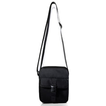 Load image into Gallery viewer, Men's black small crossbody bag with adjustable strap