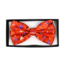 Load image into Gallery viewer, Men's Guitar Print Red Banded Bow Tie (Boxed)