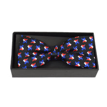 Load image into Gallery viewer, Men's Texas Flag Black Banded Bow Tie