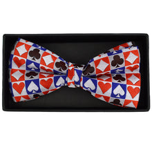 Load image into Gallery viewer, Men's Checkered Poker Card Suits Banded Bow Tie