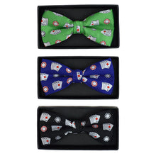 Load image into Gallery viewer, Men's Poker Chips & Cards Banded Bow Tie