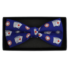 Load image into Gallery viewer, Men's Poker Chips & Cards Banded Bow Tie