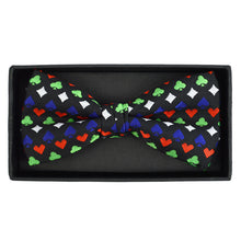 Load image into Gallery viewer, Men's Poker Card Suits Pattern Banded Bow Tie