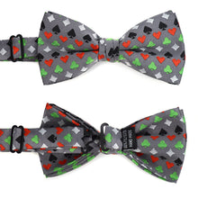 Load image into Gallery viewer, Men's Poker Card Suits Pattern Banded Bow Tie