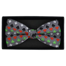 Load image into Gallery viewer, Men's Poker Card Suits Pattern Banded Bow Tie