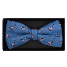 Load image into Gallery viewer, Men's Martini Glass Pattern Banded Bow Tie