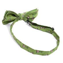 Load image into Gallery viewer, Men's Martini Glass Pattern Banded Bow Tie