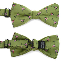Load image into Gallery viewer, Men's Martini Glass Pattern Banded Bow Tie