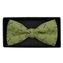 Load image into Gallery viewer, Men's Martini Glass Pattern Banded Bow Tie