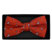 Load image into Gallery viewer, Men's Martini Glass Pattern Banded Bow Tie