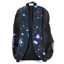 Load image into Gallery viewer, Galaxy school bag with glowing stars and planets