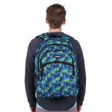 Load image into Gallery viewer, School bag with blue dotted pattern and mesh pockets