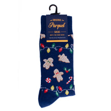 Load image into Gallery viewer, Men's Holiday Gingerbread Novelty Socks