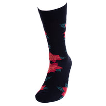 Load image into Gallery viewer, Men's Christmas Poinsettias Novelty Socks