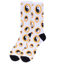 Load image into Gallery viewer, Men's Yin Yang Sunflower Ribbed Socks