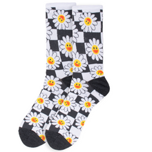 Load image into Gallery viewer, Men's Checker Daisy Ribbed Socks