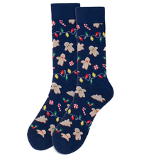 Load image into Gallery viewer, Men's Holiday Gingerbread Novelty Socks