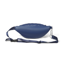 Load image into Gallery viewer, Navy PU quilted fanny pack botton view