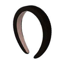 Load image into Gallery viewer, Nollia black twill ribbed padded headband