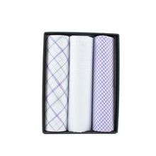 Load image into Gallery viewer, Men's Boxed Fancy Cotton Handkerchiefs 3 Piece Set