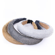 Load image into Gallery viewer, Nollia “C” Shaped Padded Headband with Rhinestones – Glam Padded Hair Accessory