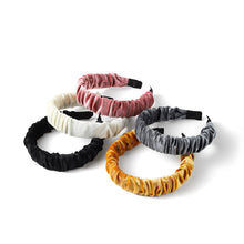 Load image into Gallery viewer, Nollia C-Shaped Velvet-Feel Scrunchie Headband – Soft Luxe Hair Accessory (5 Colors)