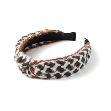 Load image into Gallery viewer, Nollia C-Shaped Woven Houndstooth Headband – Wool-Feel Elegant Hair Accessory