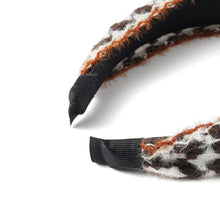 Load image into Gallery viewer, Nollia C-Shaped Woven Houndstooth Headband – Wool-Feel Elegant Hair Accessory