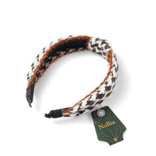 Load image into Gallery viewer, Nollia C-Shaped Woven Houndstooth Headband – Wool-Feel Elegant Hair Accessory