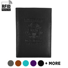 Load image into Gallery viewer, RFID Genuine Leather American Eagle Embossing Passport Case