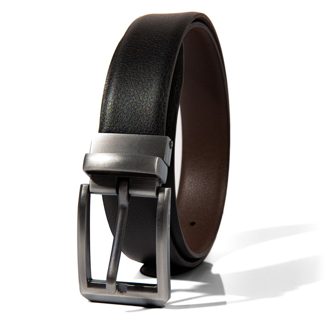 Umo Lorenzo Men's Reversible Black & Brown Genuine Leather Belt 40