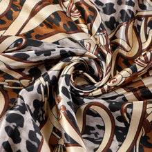 Load image into Gallery viewer, Satin Polyester Leopard Baroque Print Scarf