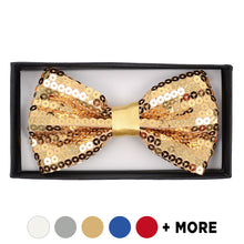 Load image into Gallery viewer, Men’s 2.5" Sparkle Sequin Banded Bow Tie – Pre-Tied, 9 Colors