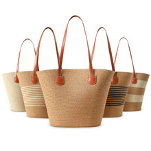 Load image into Gallery viewer, Nollia Ladies S/S Fashion Straw Tote Bag – Lightweight Woven Summer Shoulder Bag (5 Options)